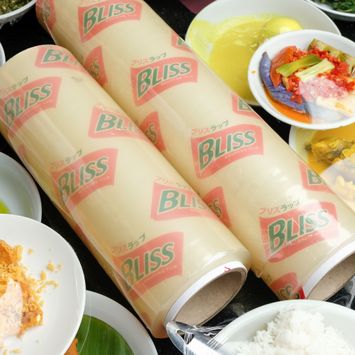 bliss dan kiyomi food grade plastic pvc cling wrapping bungkus makanan berkualitas